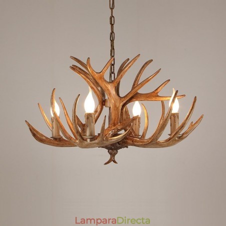 Lámpara de araña antigua de 4 luces con diseño rústico artístico retro de astas Lámpara de araña antigua de 4 luces con diseño rústico artístico retro de astas