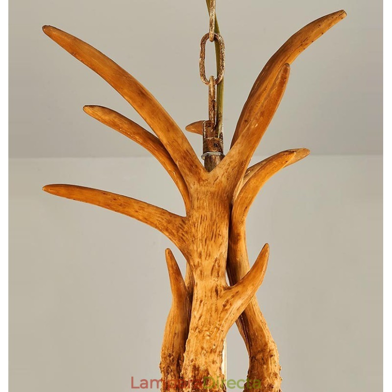 Lámpara de araña antigua de astas, estilo rústico, artístico, retro, de 6 luces