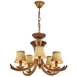 Lámpara de araña antigua de 5 luces con diseño rústico, estilo retro y artístico, con forma de asta.