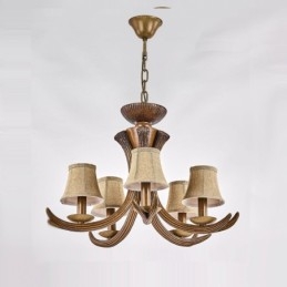 Lámpara de araña antigua de 5 luces con diseño rústico, estilo retro y artístico, con forma de asta.