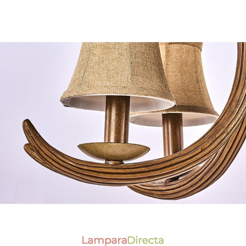 Lámpara de araña antigua de 5 luces con diseño rústico, estilo retro y artístico, con forma de asta.