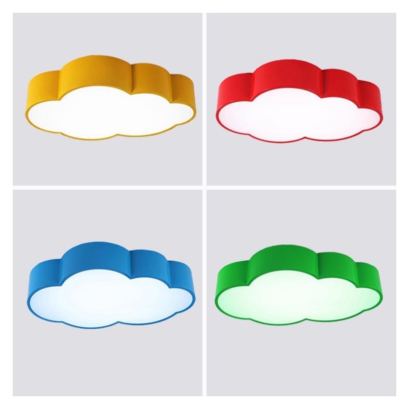 Lámpara de techo empotrada de estilo nórdico moderno con diseño de nube multicolor Macaron y pantalla acrílica