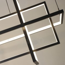 Lámpara colgante regulable de diseño moderno con cuatro rectángulos