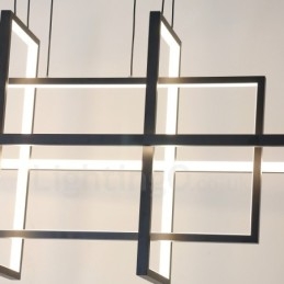 Lámpara colgante regulable de diseño moderno con cuatro rectángulos