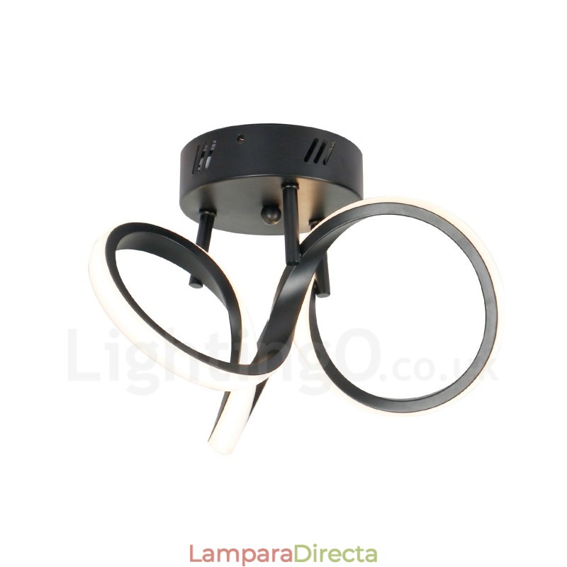 Lámpara de techo redonda empotrada de estilo nórdico moderno y contemporáneo, regulable, con interruptor Triac, color negro