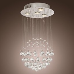 Lámpara de araña de cristal moderna de lujo de 4 luces