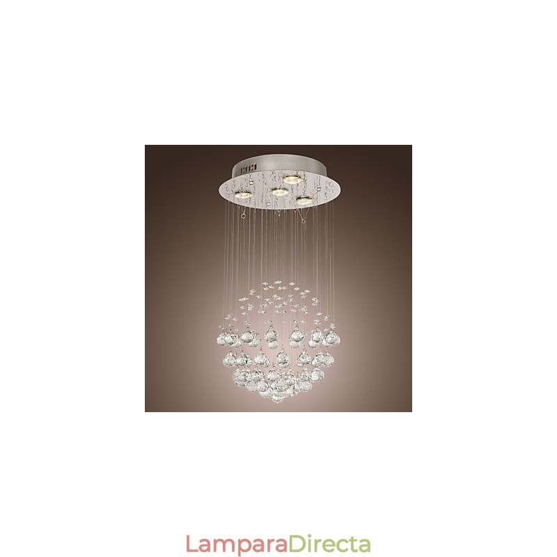 Lámpara de araña de cristal moderna de lujo de 4 luces