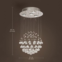 Lámpara de araña de cristal moderna de lujo de 4 luces