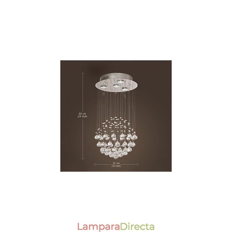 Lámpara de araña de cristal moderna de lujo de 4 luces