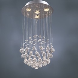 Lámpara de araña de cristal moderna de lujo de 4 luces
