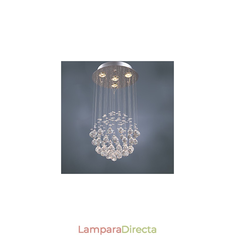 Lámpara de araña de cristal moderna de lujo de 4 luces