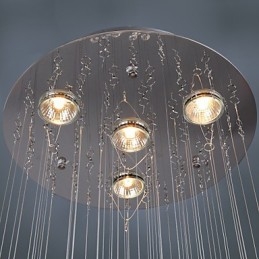 Lámpara de araña de cristal moderna de lujo de 4 luces