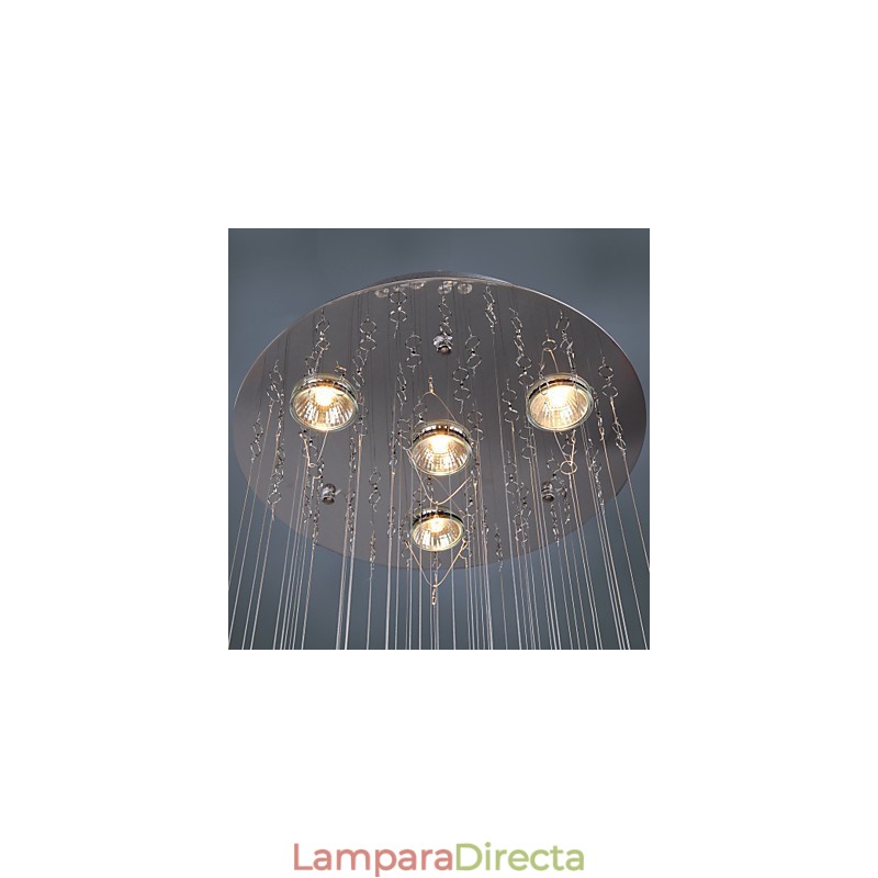 Lámpara de araña de cristal moderna de lujo de 4 luces