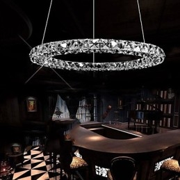 Lámpara colgante de cristal moderna de 40 cm de diámetro y tres lados, de cristal K9, para interiores.
