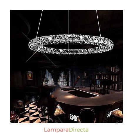 Lámpara colgante de cristal moderna de 40 cm de diámetro y tres lados, de cristal K9, para interiores. Lámpara colgante de cristal moderna de 40 cm de diámetro y tres lados, de cristal K9, para interiores.