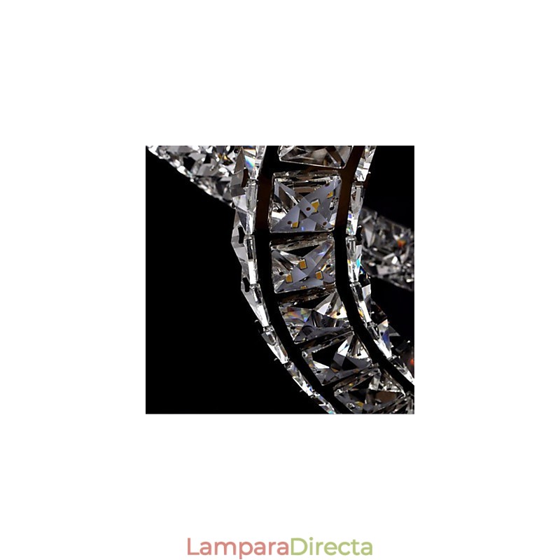 Lámpara colgante de cristal moderna de 40 cm de diámetro y tres lados, de cristal K9, para interiores.