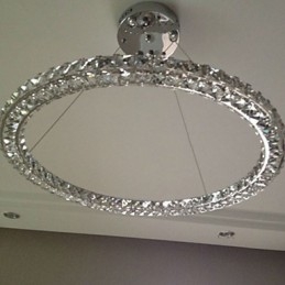 Lámpara colgante de cristal moderna de 40 cm de diámetro y tres lados, de cristal K9, para interiores.
