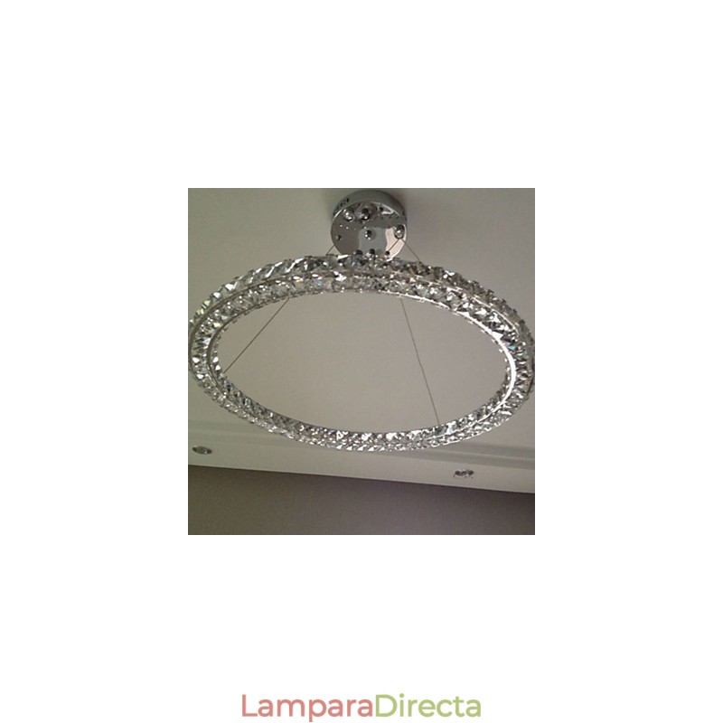 Lámpara colgante de cristal moderna de 40 cm de diámetro y tres lados, de cristal K9, para interiores.