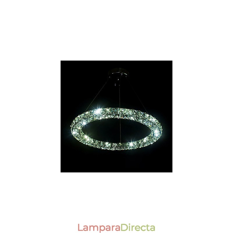 Lámpara colgante de cristal moderna de 40 cm de diámetro y tres lados, de cristal K9, para interiores.