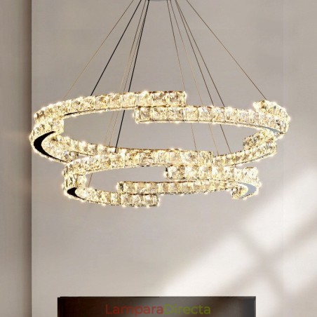 Lámpara colgante redonda de cristal K9 de lujo para techo de interior. Lámpara colgante redonda de cristal K9 de lujo para techo de interior.