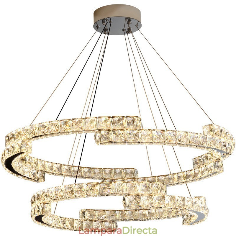 Lámpara colgante redonda de cristal K9 de lujo para techo de interior.