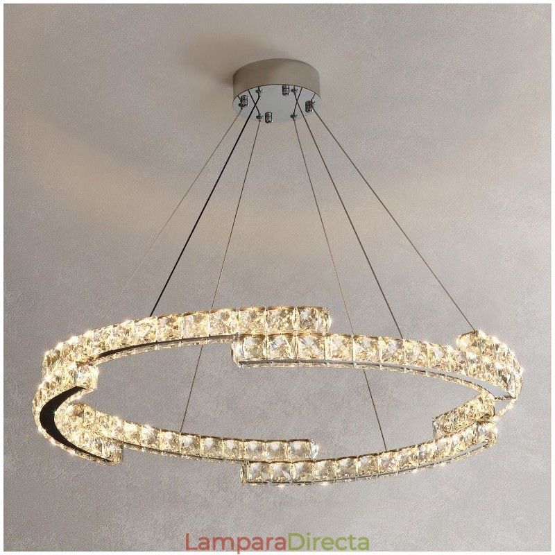 Lámpara colgante redonda de cristal K9 de lujo para techo de interior.