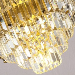 Gran lámpara de araña de cristal de cobre de lujo para portalámparas de 12+8+4 luces