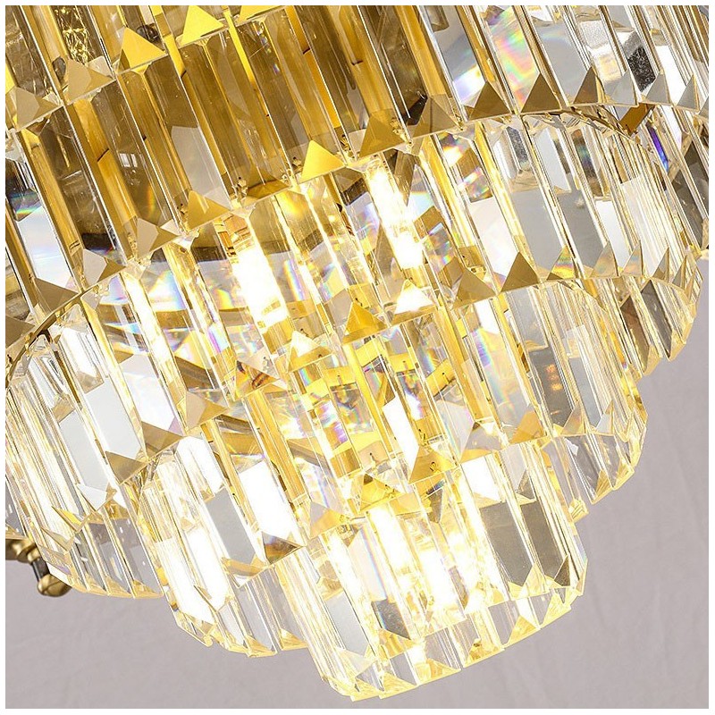 Gran lámpara de araña de cristal de cobre de lujo para portalámparas de 12+8+4 luces