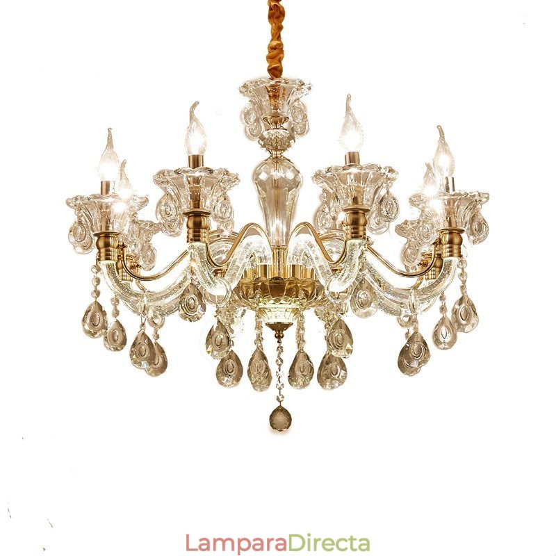 Lámpara de araña de cristal de lujo K9 con brazo brillante