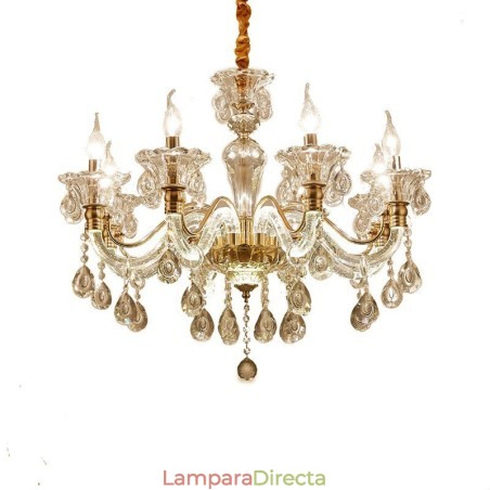 Lámpara de araña de cristal de lujo K9 con brazo brillante Lámpara de araña de cristal de lujo K9 con brazo brillante