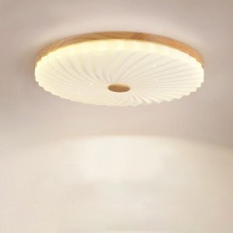 Lámpara de techo empotrada de madera maciza, redonda, sencilla y moderna, de estilo nórdico