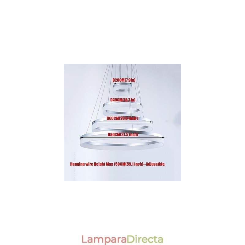 Lámpara colgante de anillo de araña de acrílico, accesorios de iluminación con