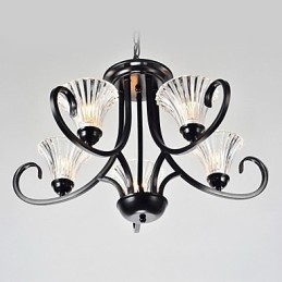Lámpara de araña vintage de estilo europeo de 5 luces con brazo de cuerno