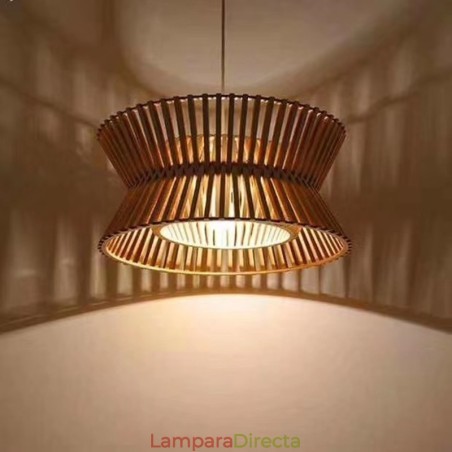 Lámpara colgante de madera vintage Lámpara colgante de madera vintage
