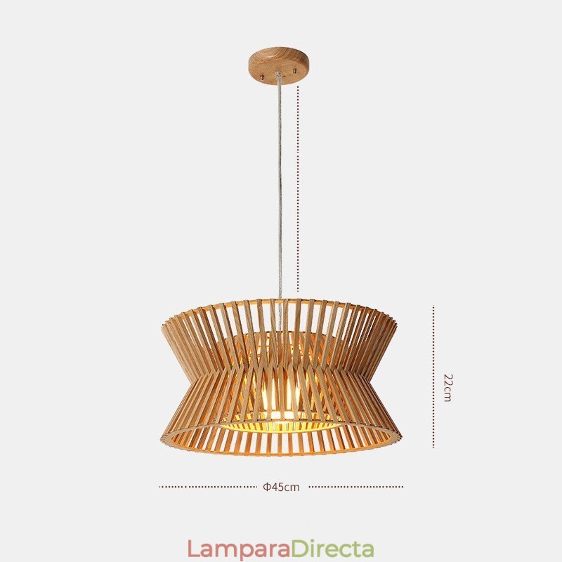 Lámpara colgante de madera vintage