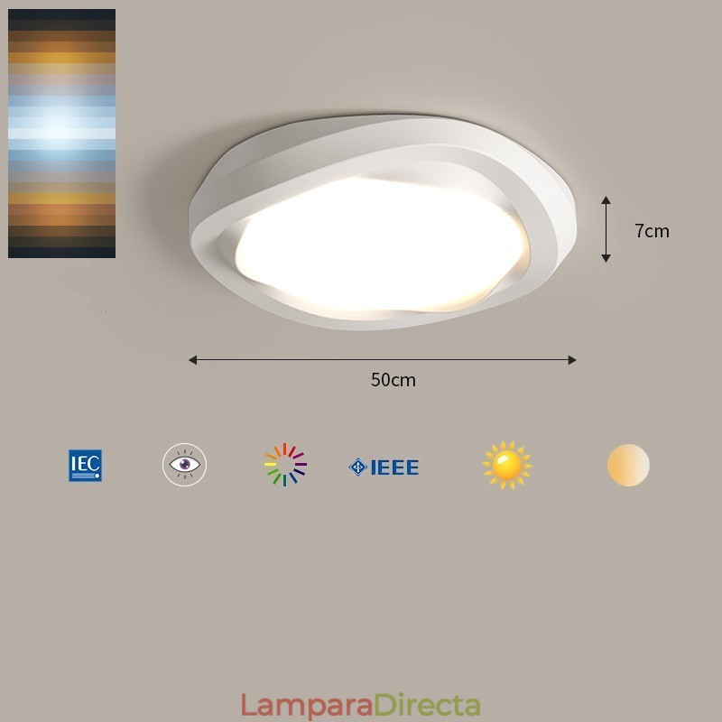 Lámpara de techo empotrada moderna multicolor con protección ocular de espectro completo y regulable para iluminación interior.