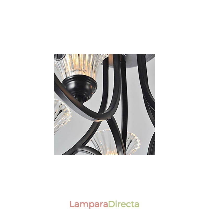 Lámpara de araña vintage de estilo europeo de 5 luces con brazo de cuerno
