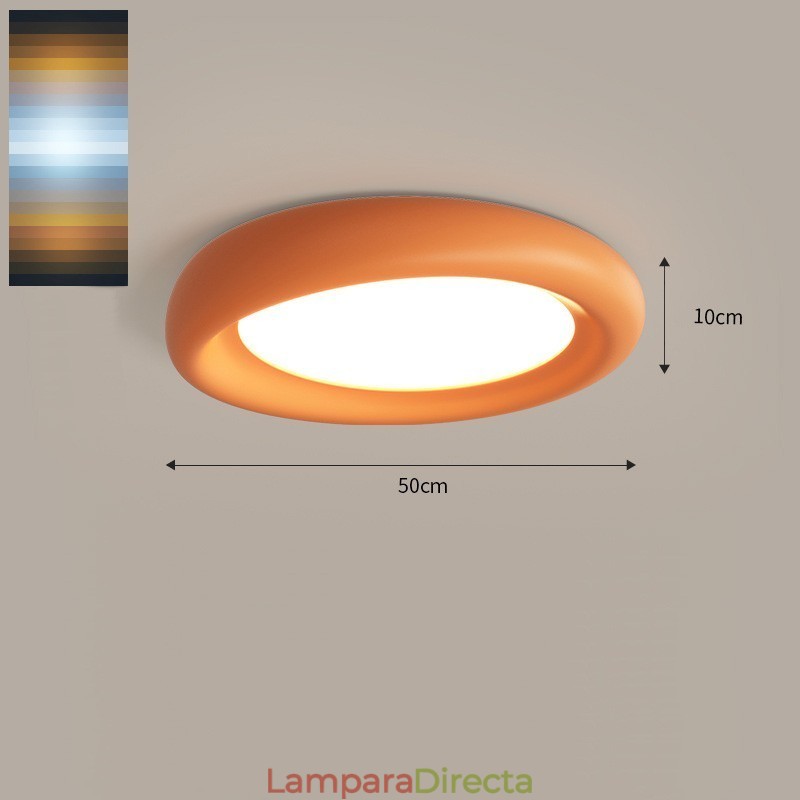 Lámpara de techo empotrada moderna, multicolor, redonda, regulable, de espectro completo y con protección ocular, para iluminación interior.