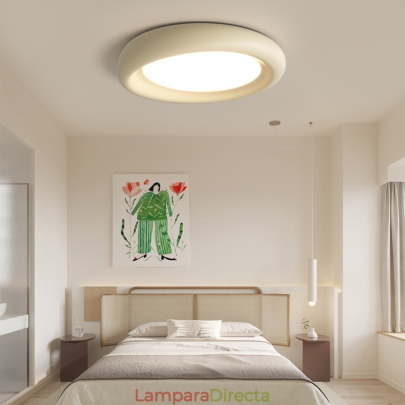 Lámpara de techo empotrada moderna, multicolor, redonda, regulable, de espectro completo y con protección ocular, para iluminación interior.
