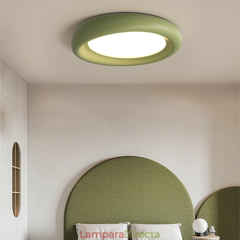 Lámpara de techo empotrada moderna, multicolor, redonda, regulable, de espectro completo y con protección ocular, para iluminación interior.