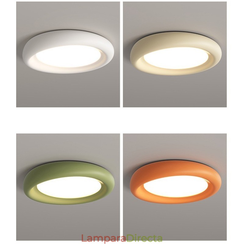 Lámpara de techo empotrada moderna, multicolor, redonda, regulable, de espectro completo y con protección ocular, para iluminación interior.