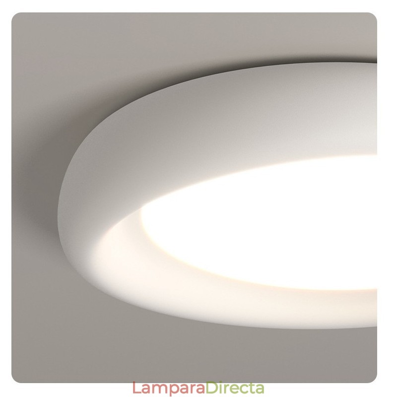 Lámpara de techo empotrada moderna, multicolor, redonda, regulable, de espectro completo y con protección ocular, para iluminación interior.