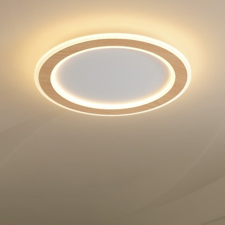 Lámpara de techo empotrada moderna de madera redonda, accesorio de iluminación para interiores Lámpara de techo empotrada moderna de madera redonda, accesorio de iluminación para interiores