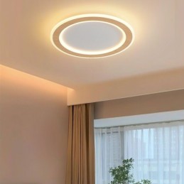 Lámpara de techo empotrada moderna de madera redonda, accesorio de iluminación para interiores
