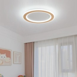 Lámpara de techo empotrada moderna de madera redonda, accesorio de iluminación para interiores