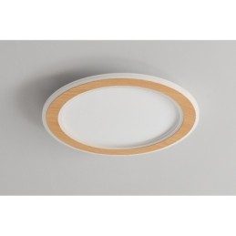 Lámpara de techo empotrada moderna de madera redonda, accesorio de iluminación para interiores