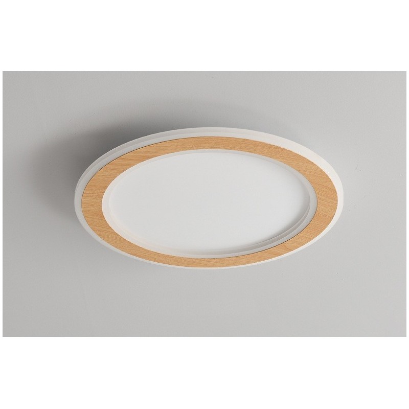 Lámpara de techo empotrada moderna de madera redonda, accesorio de iluminación para interiores