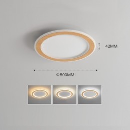 Lámpara de techo empotrada moderna de madera redonda, accesorio de iluminación para interiores