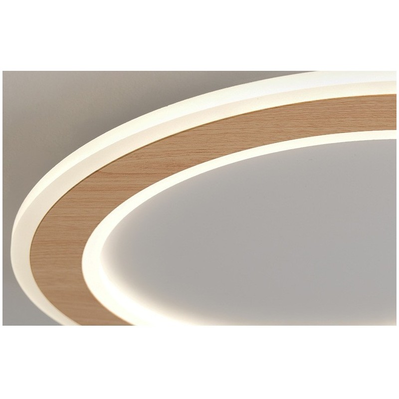 Lámpara de techo empotrada moderna de madera redonda, accesorio de iluminación para interiores