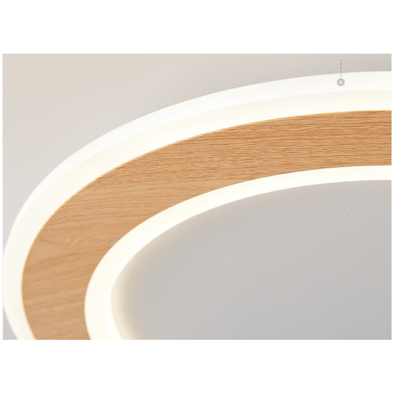 Lámpara de techo empotrada moderna de madera redonda, accesorio de iluminación para interiores